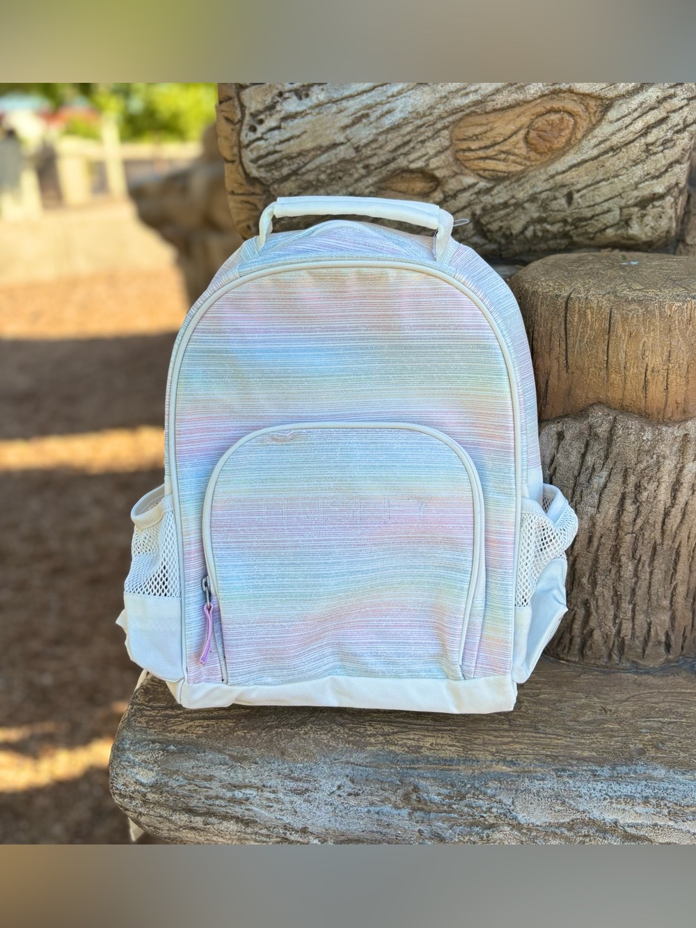 New Pottery Barn Mackenzie Metallic Ombre Backpack Size Small